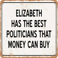 Metalni znak - Elizabeth Političari su najbolji novac može kupiti - izgled rđe