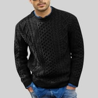 Sngxgn muški džemper za vrat kabela pletena pulover muški džemperi, crni, veličine 2xl