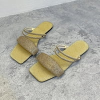 Aaiymet sandale žene svijetle papuče papuče ravne dame i sandale plaže modne casual dijamantske ženske sandale, zlato 9.5