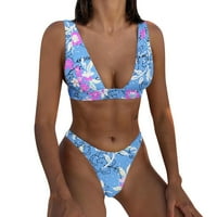 Yubnlvae Ženski visoko struk Bikini Push up Bikinis Print kupaći kostimi kupaći kostimi