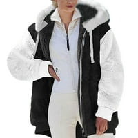 WHLBF zimski kaputi za žene plus veličine, ženski patentni zatvarač na vrhu pulover s dugim rukavima