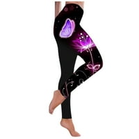 Tawop ženske modne leptir print joga hlače plus veličina casual visokih struka Sport hlače znojne hlače