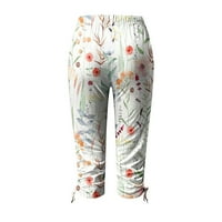 Ženske hlače Ležerne prilike za ispis cvijeta Ležerne prilike za odvodnjačke za odmor Obrezane pantalone