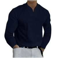 Auroural muške majice s dugim rukavima muškarci modna casual košulja pulover s dugim rukavima s dugim