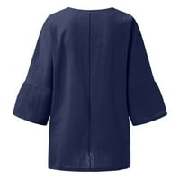 Levmjia Womens Plus majica veličine vrhova Clearance Ljeto Ženska ljetna modna moda Obrezane rukave