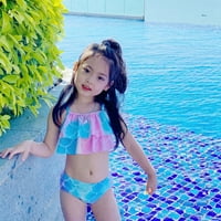 1- Godišnje djevojke Šarene sirene repove Bikini za kupanje Djevojaka kupaći kostim set kupaći kostim
