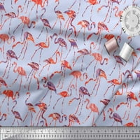 Soimoi viskoza šifonska tkanina Flamingo ptica otisnuta zanata od dvorišta široka