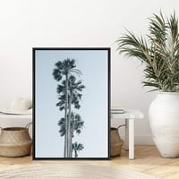 Idea4 zidov uokvireni ukras umjetničko dekor plavo pranje kokosov palminski stabli Cokosov tropska fotografija