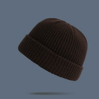 Yubnlvae bejzbol kape unise modni topli zimski ležerni pleteni šešir čvrste boje Svi podudarni šešir
