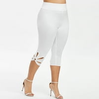 Frostluinai ušteda Ženska kapris plus veličina gamaše visoko struk Solid Boja Yoga hlače Ležerne prilike esencijalne nogu Activewebrowwer Hollow Workout Sport pantalone