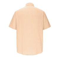Aueoeo Muške lagane majice s majicama s kratkim rukavima Stripe majice Bluze Klasične vrhove košulja