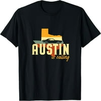 Ženske vrhove Vintage Austin zove Texas Map City Majica Poklon posada Shirts majice