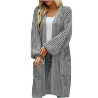 Buigttklop zimski kaputi, ženska labava karirana boja koja odgovara pletenim kardiganskim džemper za