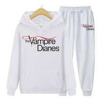 Vampirski dnevnici Hodies + jogging odijelo casual dukserice pant setovi uništene odjeće