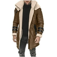 Muška jakna za jaknu za muškarce Muškarci zimski zatvarač kaput rever ovratnik dugih rukava podstavljena