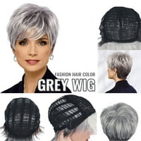 CLEANCE WIG evropska i američka kratka kovrčava kosa baka siva djelomična pokrivala za glavu WIG pokloni