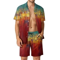Muške odjeće za slobodno vrijeme kratkih rukava Havaii Seaside hlače Shorts Printirano plaža Srednja
