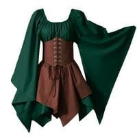 Za žensku haljinu trube za irsku košulju s tradicionalnom haljinom midi haljina