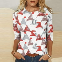 Ženska modna tiskana labava majica rukava bluza okrugli vrat casual tops hot8sl4486639