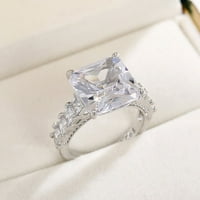 Elegantni halo prsten kvadratni oblik sjajnih sintetskih dragulja sa punim sjajnim cirkonskim crpnim