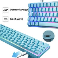 60% mehanička igračka tastatura Plavi prekidač Mini tasteri ožičeni tipa C Chroma RGB efekti pozadinskih