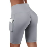 Duksevi za žene u trening džepovima High Running Abdomen Kontrolne kratke hlače