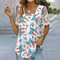 Strungten ženska majica s kratkim izrezom Pleased čipke kratkih rukava Dan neovisnosti Ispiši vrhunske košulje