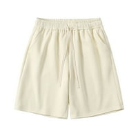 Štednja Atletska kratke hlače za muškarce Shorts Solid Color Džep za crtanje ravne srednje hlače Split