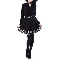 Ženska suknja visoke struk Gothic Punk Wojchcraft Moon Magic Symbols Naplaćeni mini suknja