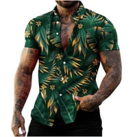 Aueoeo Hawaiian majica za muškarce Ljeto plaža casual majica kratkih rukava majica Muškarci Print Beachhing