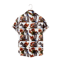 Zootopia Theme Nick Muško Havajska košulja s kratkim rukavima, Zootopia prednji gumbi za prsa u džep