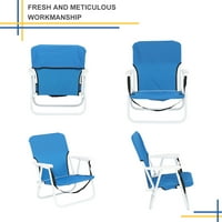 Prijenosna stolica za plažu, sklopiva stolica za kampiranje salon, plava