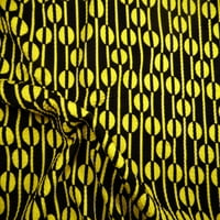 Metak tiskani Liverpool Teksturirana tkanina Stretch etničke tačke crno žute