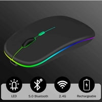 2.4GHz i Bluetooth miš, punjivi bežični LED miš za Novu kompatibilan je i sa TV laptop Mac iPad Pro Computer Tablet Android - Tirkiz