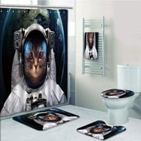 Svemirska mačka astronaut kosmonaut kočići sa planetom Zemlja Backdrop u galaksiji tamno kupatilo set