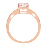 1.0ct zračenje rezano ružičasti ružičasti simulirani dijamant 14k ruža zlatna angažmana prstena veličine