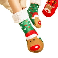 Jedno otvaranje božićnih žena sklizalo čarape elk print casual mekane tople zimske unutrašnje čarape