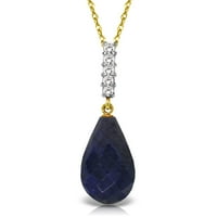 Galaxy Gold 14K 20 Žuta zlatna ogrlica s dijamantima i braolette Drop Sapphire