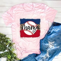 Levmjia Womens Tops Cleance Ležerne prilike modne seksi košulje za okrugle vrat Tie-dye mama slova kratkih