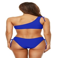 ATTRACO Ženski jedno rame visoko rezani setovi kupaćih kupaćih kostimi za kupaće kostime