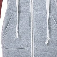 Smihono Clearence Zip up hoodie duksevi ženske plus labave casual modne boje džepa džepa raglan rukava