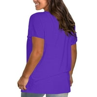 Ženska ljetna casual majica kratki rukav labav Basic Tee Crew Crt Crt Solid Tops bluza