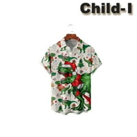 Muške i dječje božićne majice Santa Claus Party Dinosaurus Ležerne prilike Havajske majice