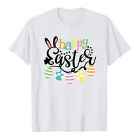 Žene Uskršnje košulje Rabs Uskršnji jaja Grafički kratki rukav Smiješni majica Crew Crt Comfy bluza