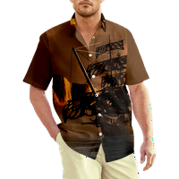 Havajska majica za MONE Gumb down kratki rukav Ležerni jedrilica Ocean Novelty udobnost L