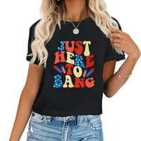 Smiješno je samo da back smiješno sretnu 4rth jula u ženskoj modnoj majici - stilski grafički otisak
