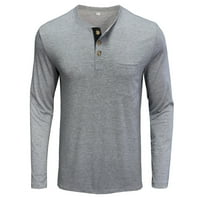 Jesenske košulje za muškarce Muškarci dugih rukava Birška mišića Basic Solid čista boja bluza majica