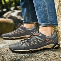 Oucaili muške atletske cipele trekking tenisice na otvorenom planinarenje cipela protiv klizanja čipke gore treneri mens siva 9.5