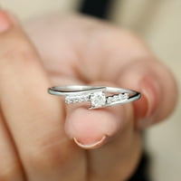 Minimalni dijamantski obimni prsten za žene za žene, srebro u SAD-u 9.00