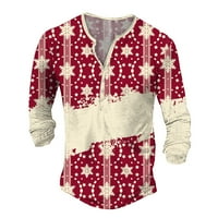 Yubnlvae muns božićna modna casual pričvrstite 3D digitalni ispis majica s dugim rukavima vrhunska bluza